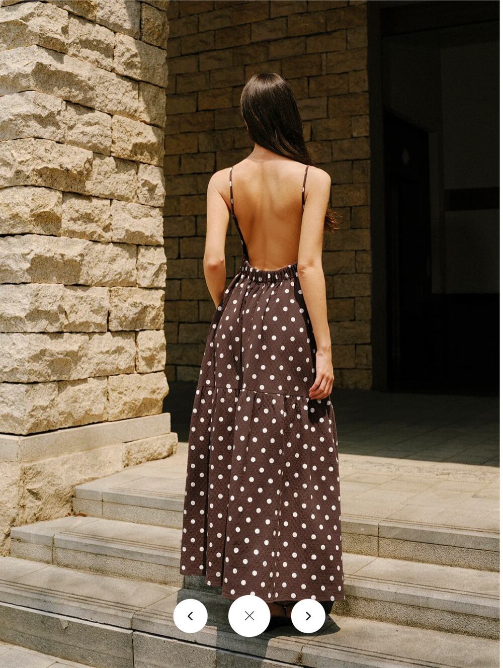 NWT Commense Cotton Backless Polka Dot Dress Sz L